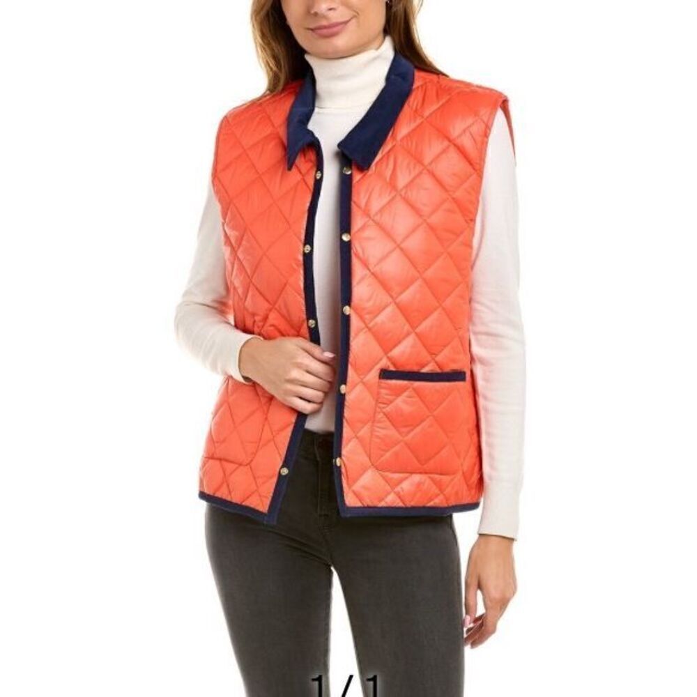 France’s Valentine QUILTED VEST IN ORANGE NWT Size 1X